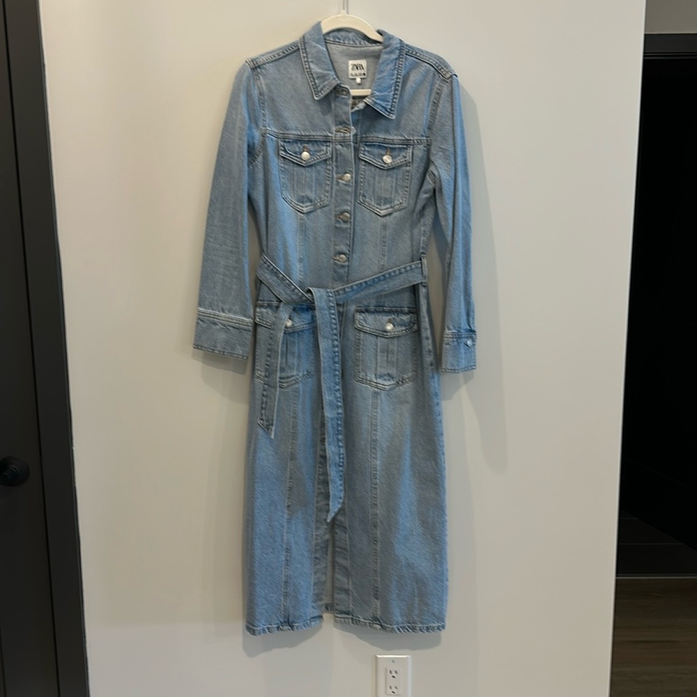 Zara denim midi dress